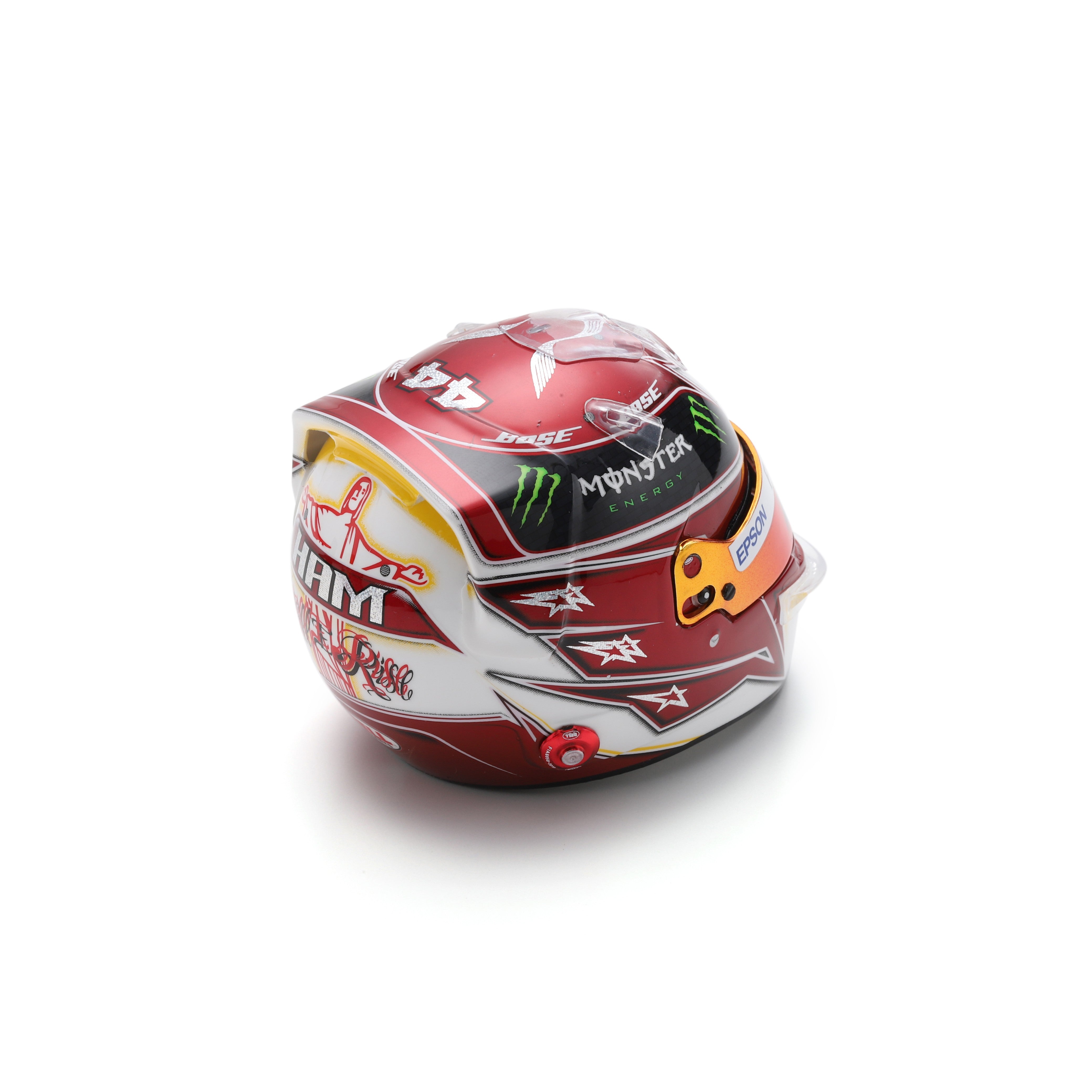 Spark Mercedes AMG Petronas F1 Lewis Hamilton USA GP 2019 World Champion Mini Helmet Unisex - White - 1:5 Scale