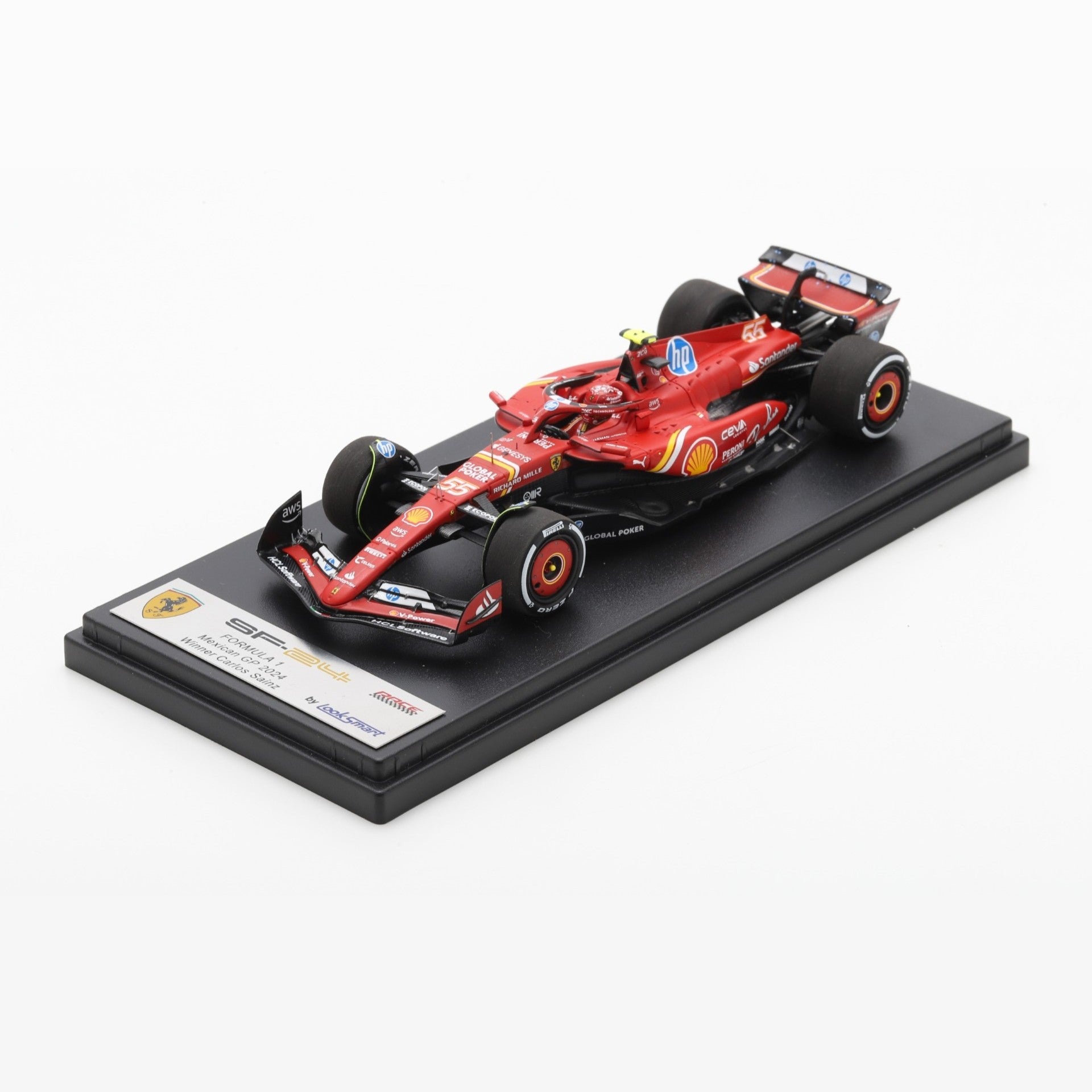 Looksmart Scuderia Ferrari F1 SF-24 Carlos Sainz 55 2024 Mexican GP Winner Car Unisex - Red - 1:43 Scale