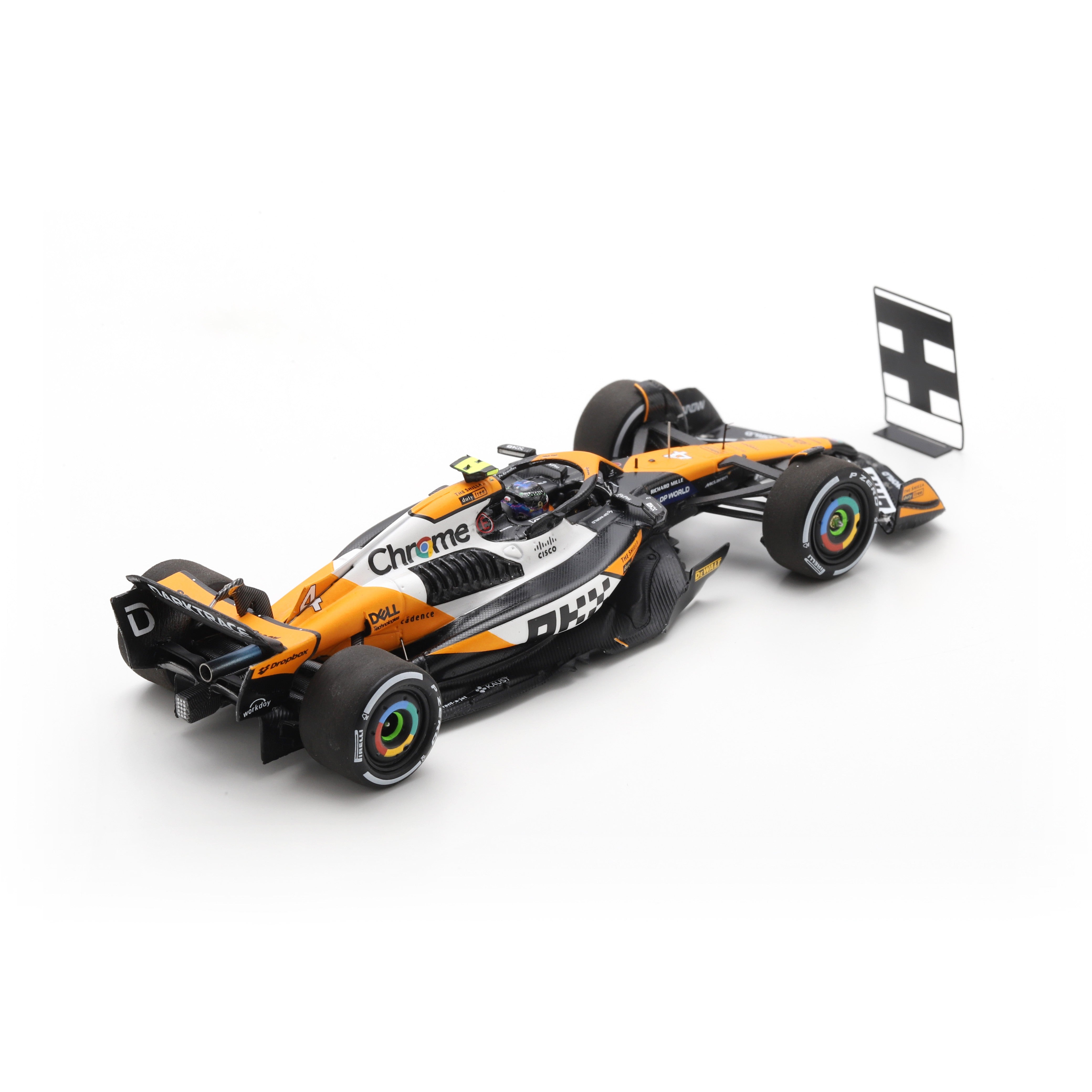 Spark McLaren Racing F1 Racing F1 MCL38 Lando Norris #4 2024 Singapore GP Winner Car Unisex - Papaya - 1:43 Scale