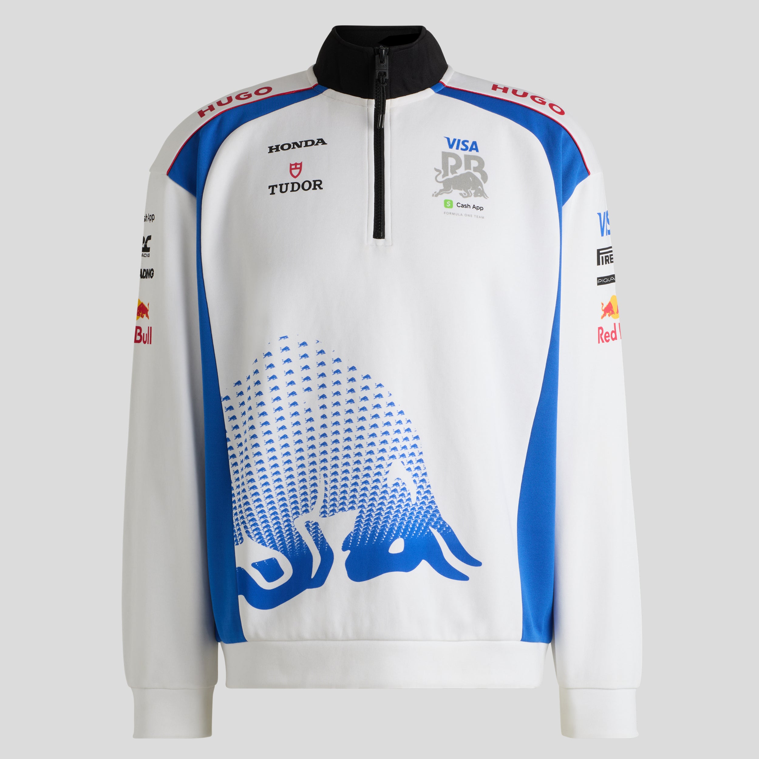 Visa Cash App RB F1 Team 2025 Sweat Quater Zip Mens - White