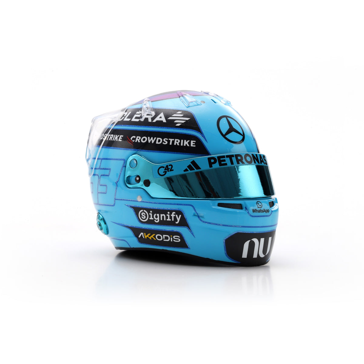 Spark Mercedes AMG Petronas F1 Team George Russell 2026 Mini Helmet Adults - Blue - 1:5 Scale