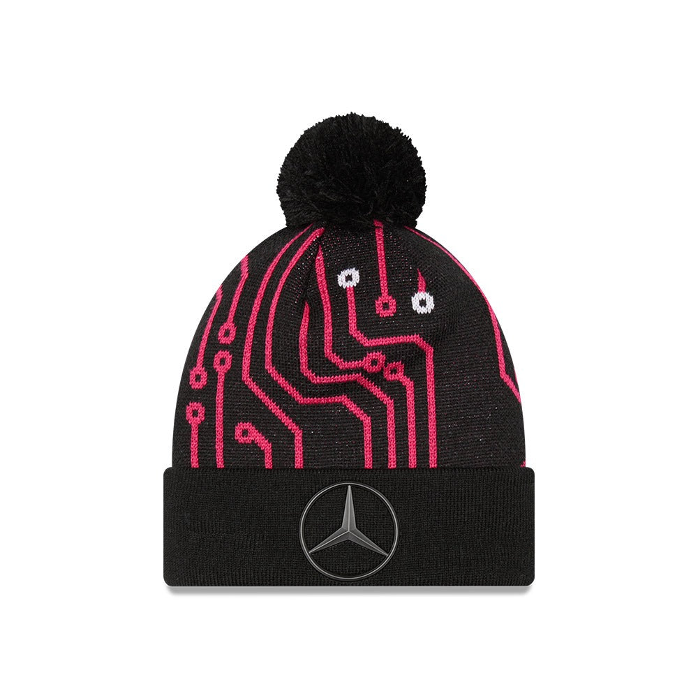Mercedes E-Sports All Over Print Cuff Knit Bobble Beanie
