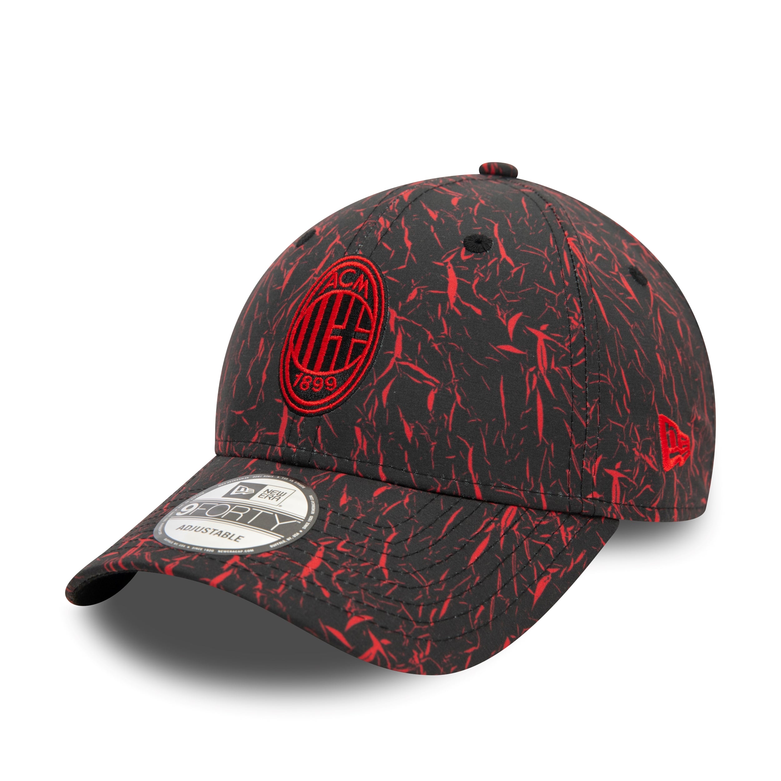 AC Milan Crinkle All Over Print 9Forty Cap Adults - Black
