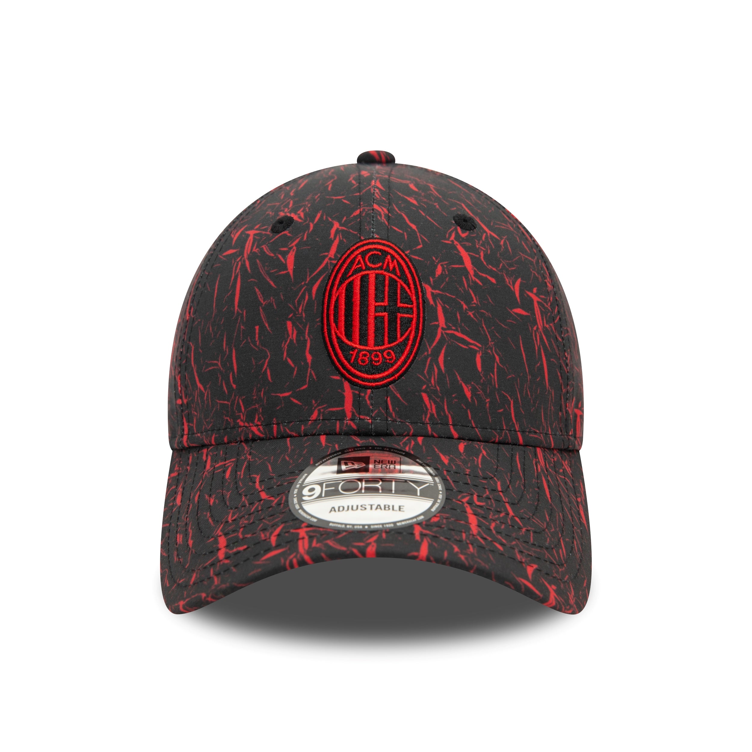 AC Milan Crinkle All Over Print 9Forty Cap Adults - Black