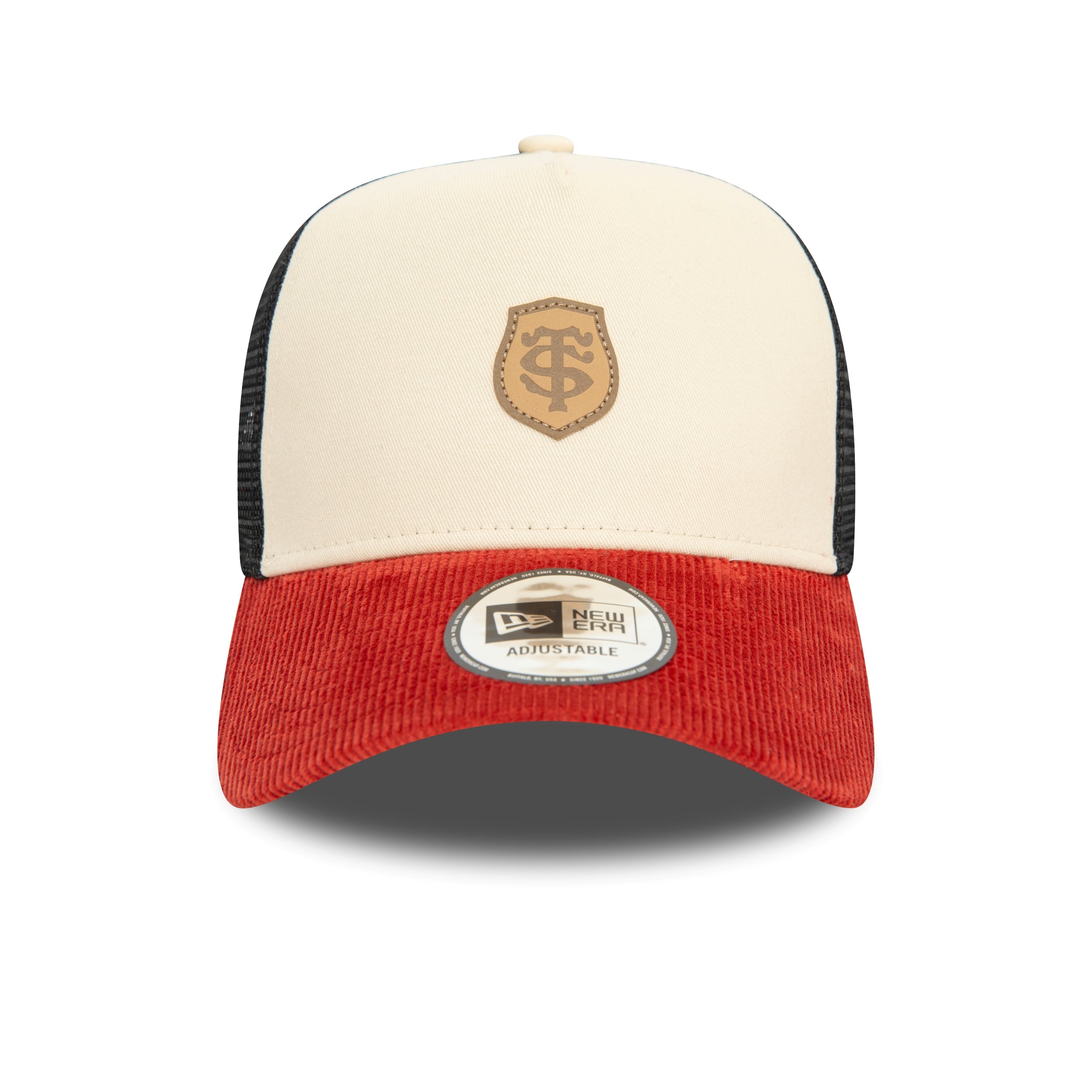 Stade Toulousain Micro Cord Trucker Cap Adults - Light Cream/Red