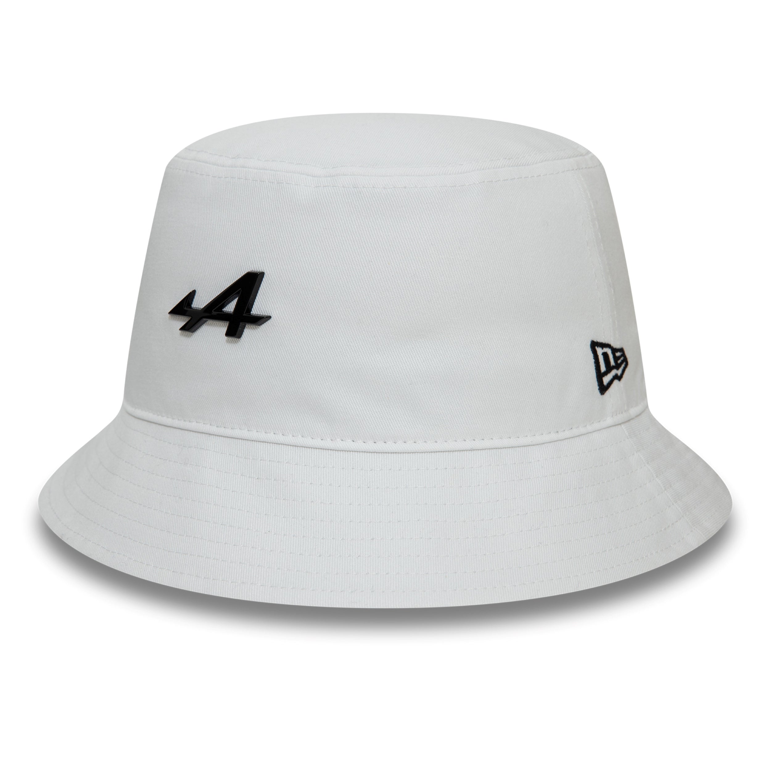 Alpine F1 Metal Badge Tapered Bucket Hat Adults - White