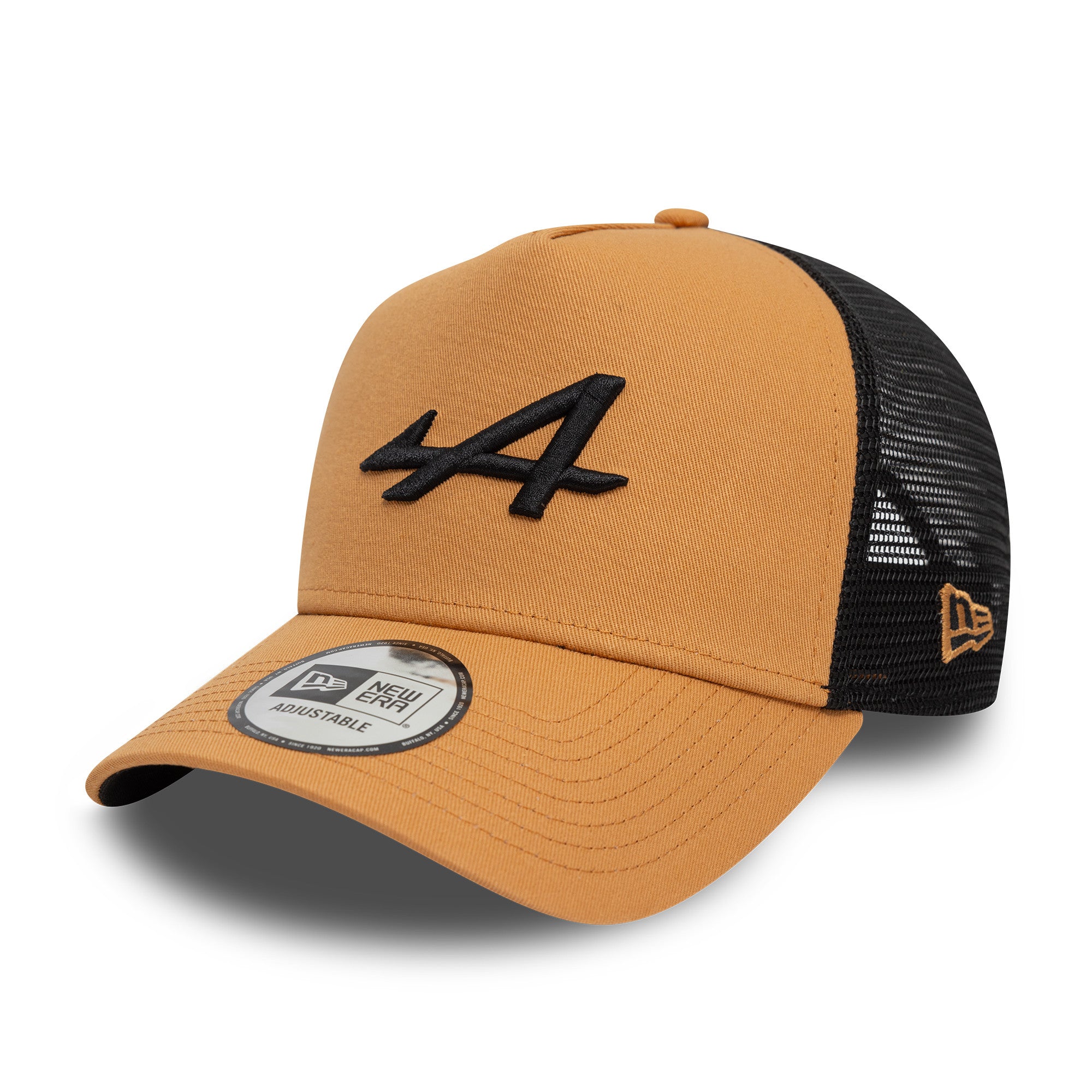 Alpine F1 Seasonal Trucker Cap Adults - Light Tan/Black