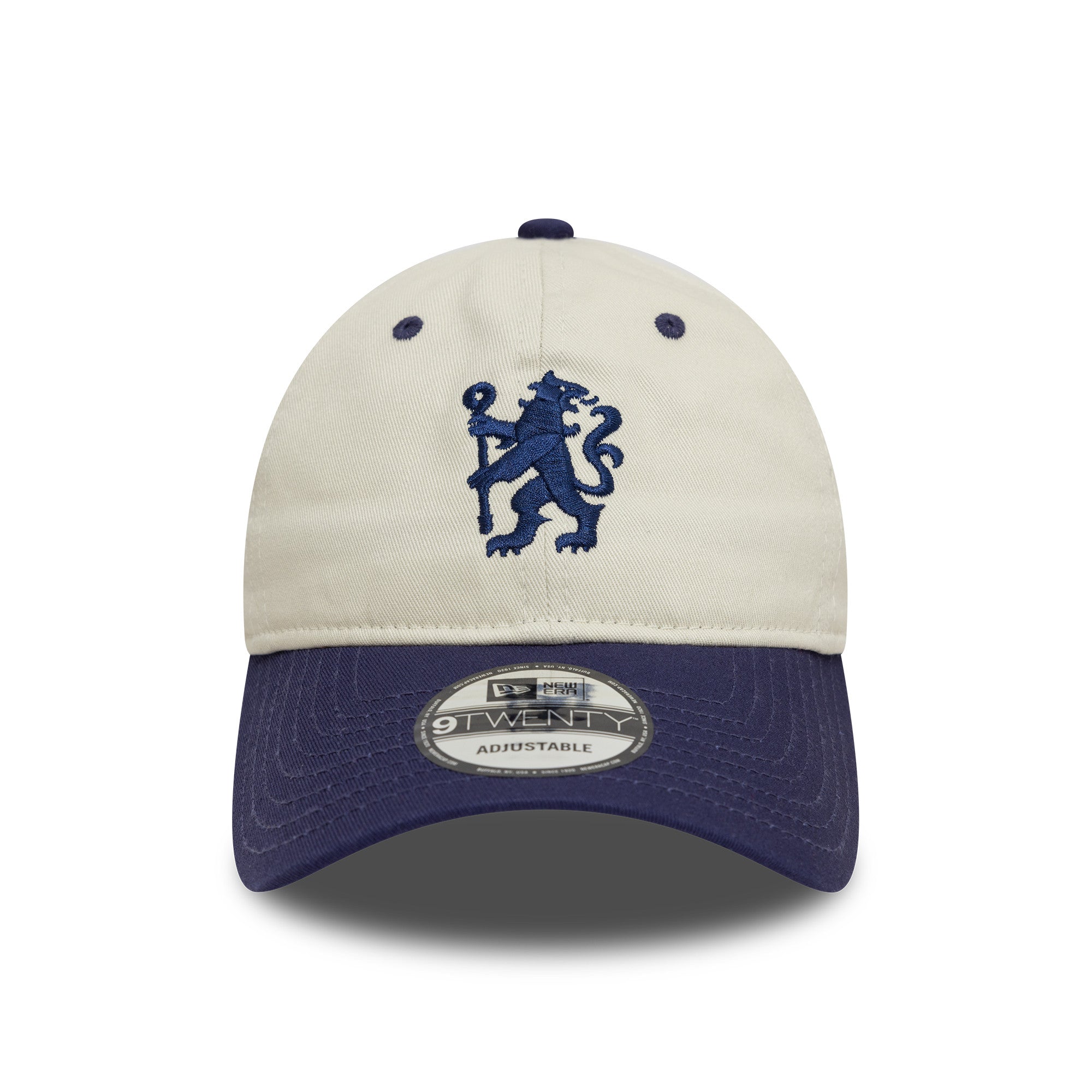 Chelsea FC Contrast Visor 9Twenty Cap Adults - Ivory/Light Navy