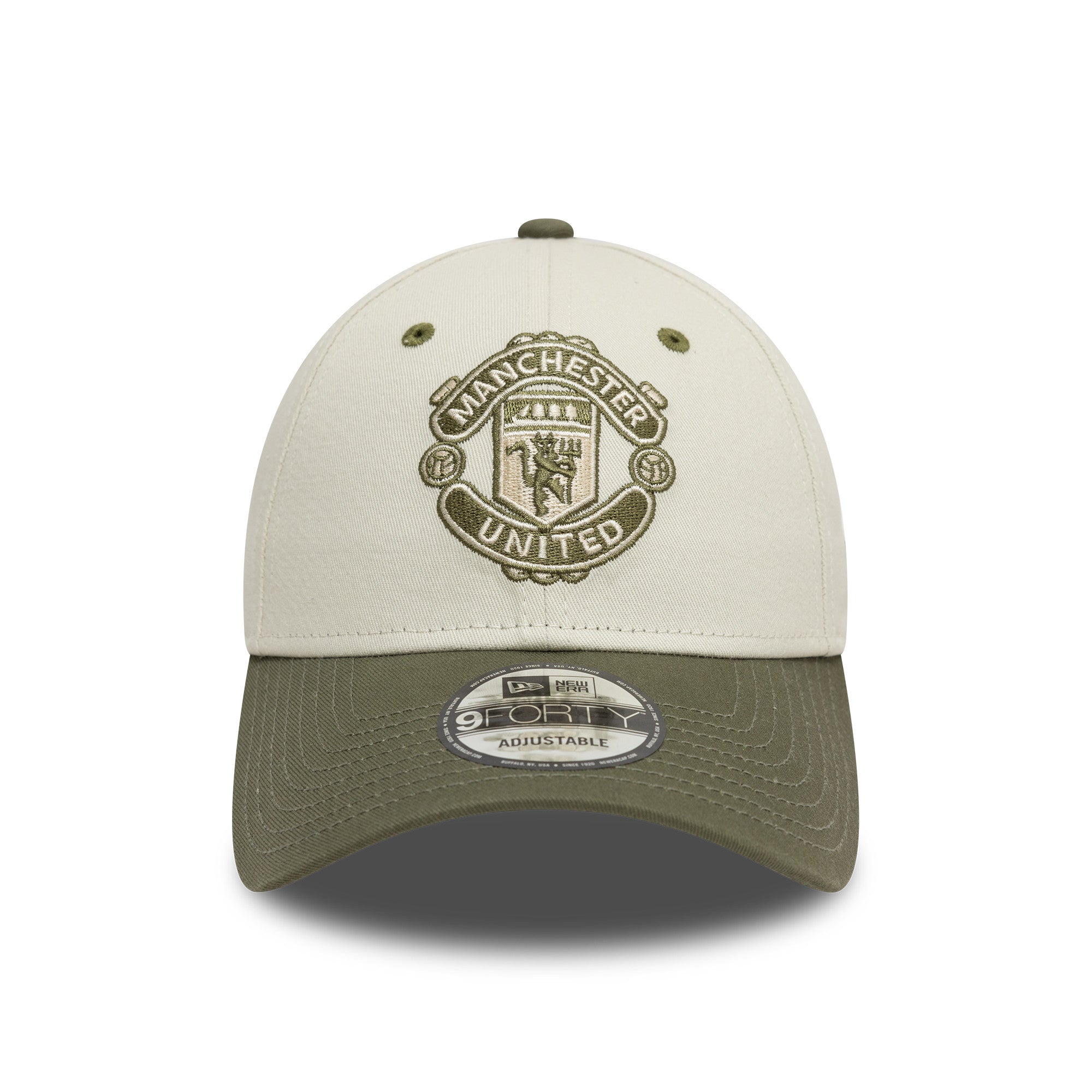 Manchester United Contrast Visor 9Forty Cap Adults - Ivory/New Olive