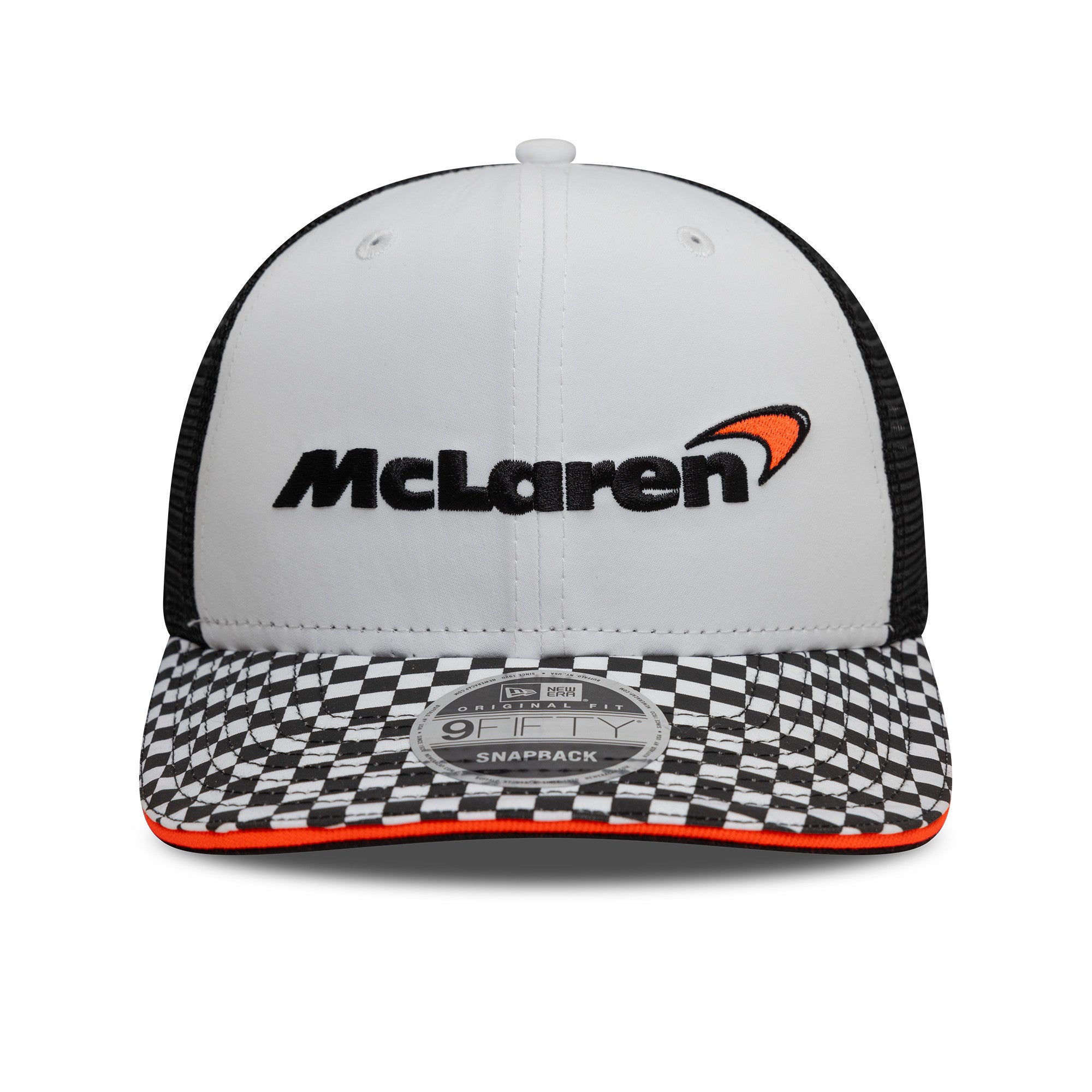 McLaren Racing F1 Checkered Visor 9Fifty Cap Pre Curve Adults - White