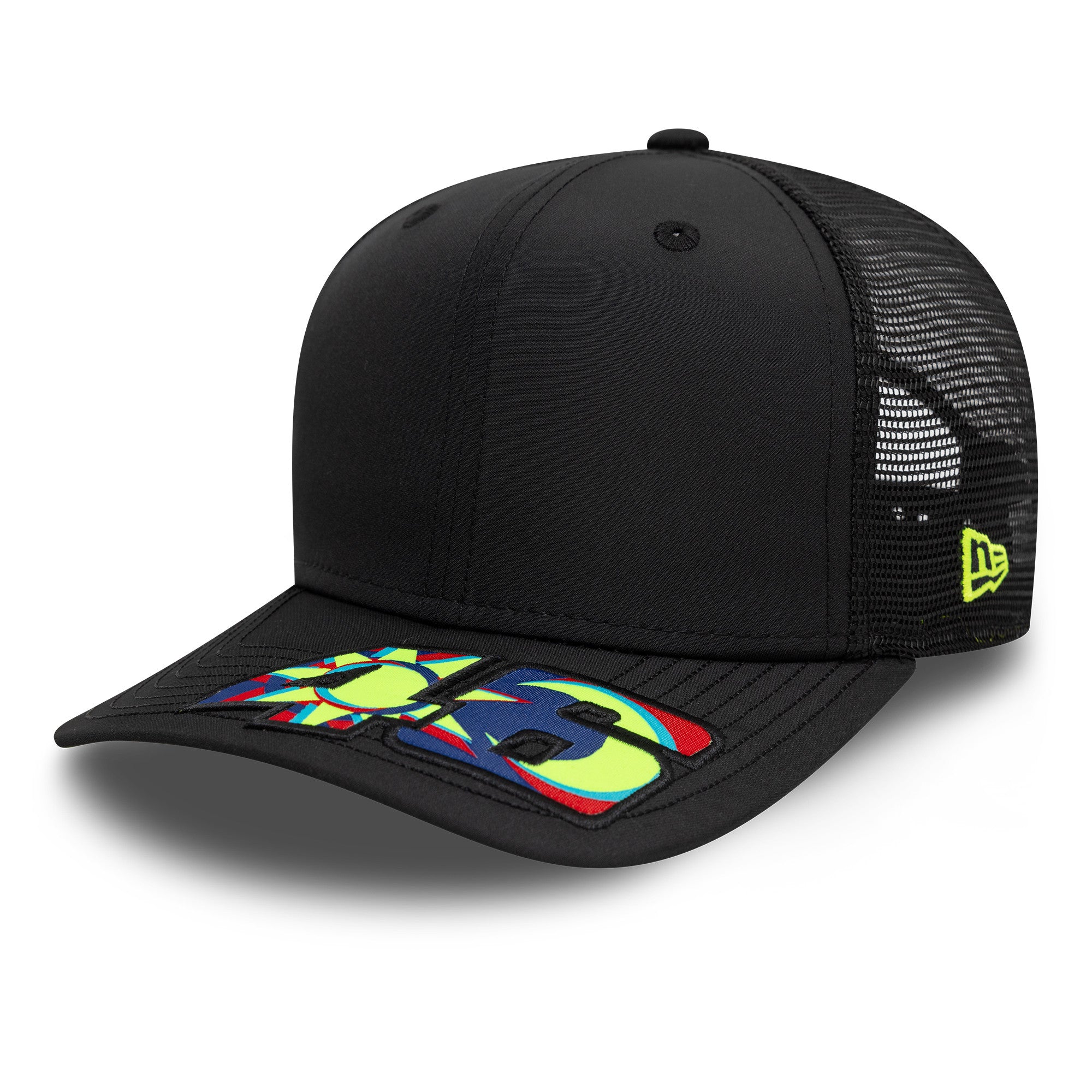 VR46 Moon Sun 9Fifty Cap Stretch Snap Adults - Black/Neon Yellow