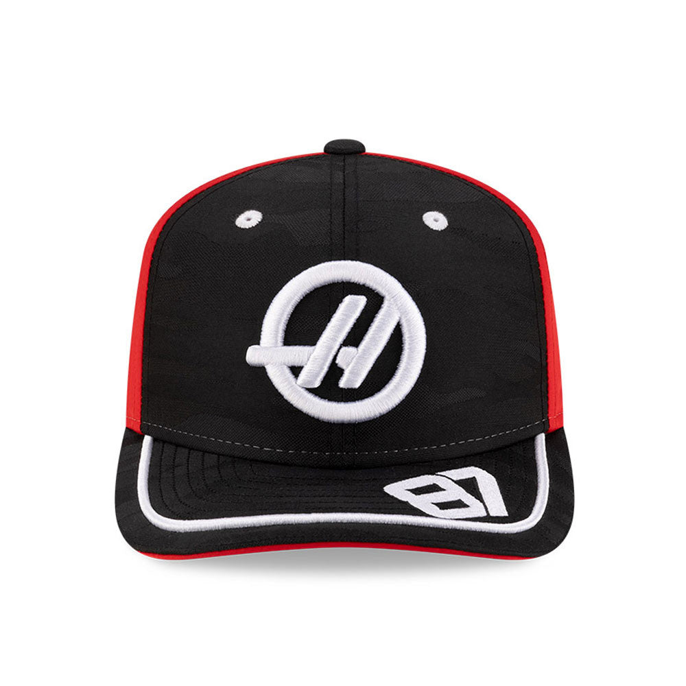 Haas F1 Rep Nico Hulkenberg Camo 9Seventy Cap Stretch Snap Adults - Black/Scarlet