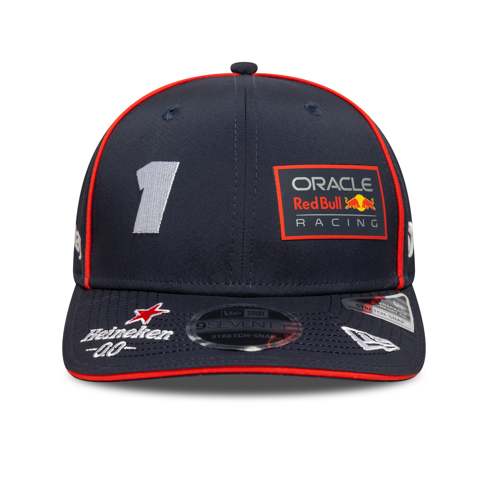 Red Bull Racing F1 Team 2025 Max Verstappen 9Seventy Cap Stretch Snap Adults - Night Sky/White