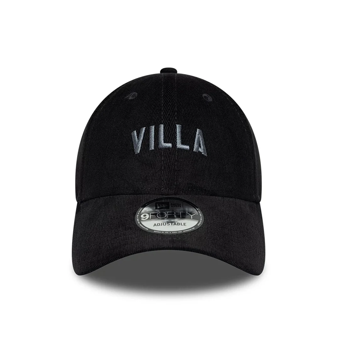Aston Villa Cord 9Forty Cap Adults - Black