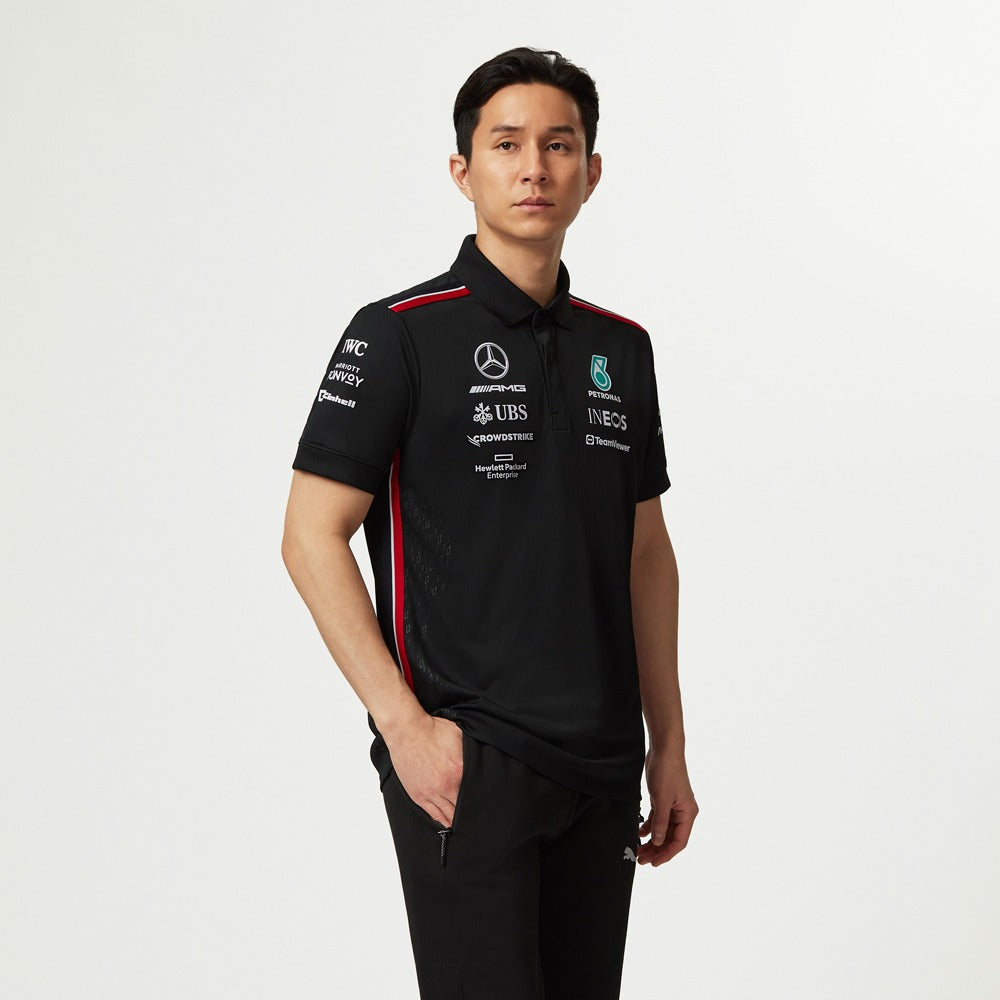 Mercedes AMG Petronas F1 2023 Team Polo Mens - Black
