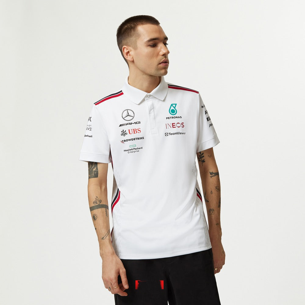 Mercedes AMG Petronas F1 2023 Team Polo Mens - White