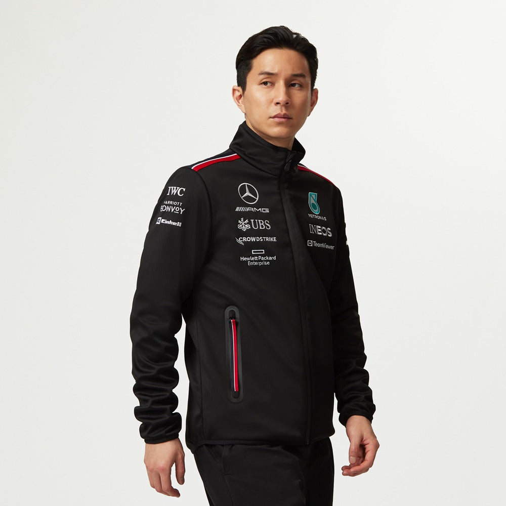 Mercedes AMG Petronas F1 2023 Team Softshell Jacket Mens - Black
