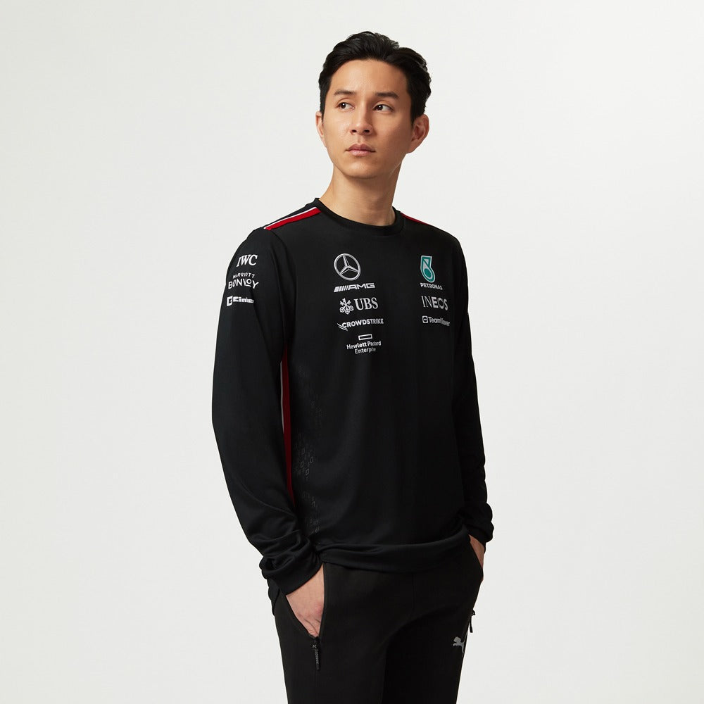 Mercedes AMG Petronas F1 2023 Team Long Sleeve Driver Tee Mens - Black