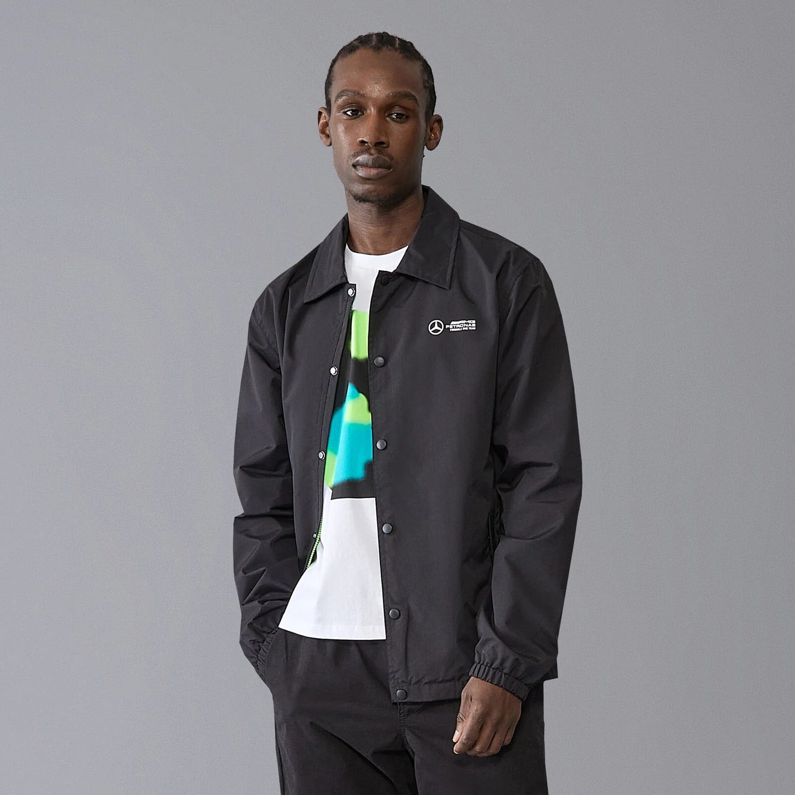Mercedes AMG Petronas F1 Coach Jacket Gz Mens - Black