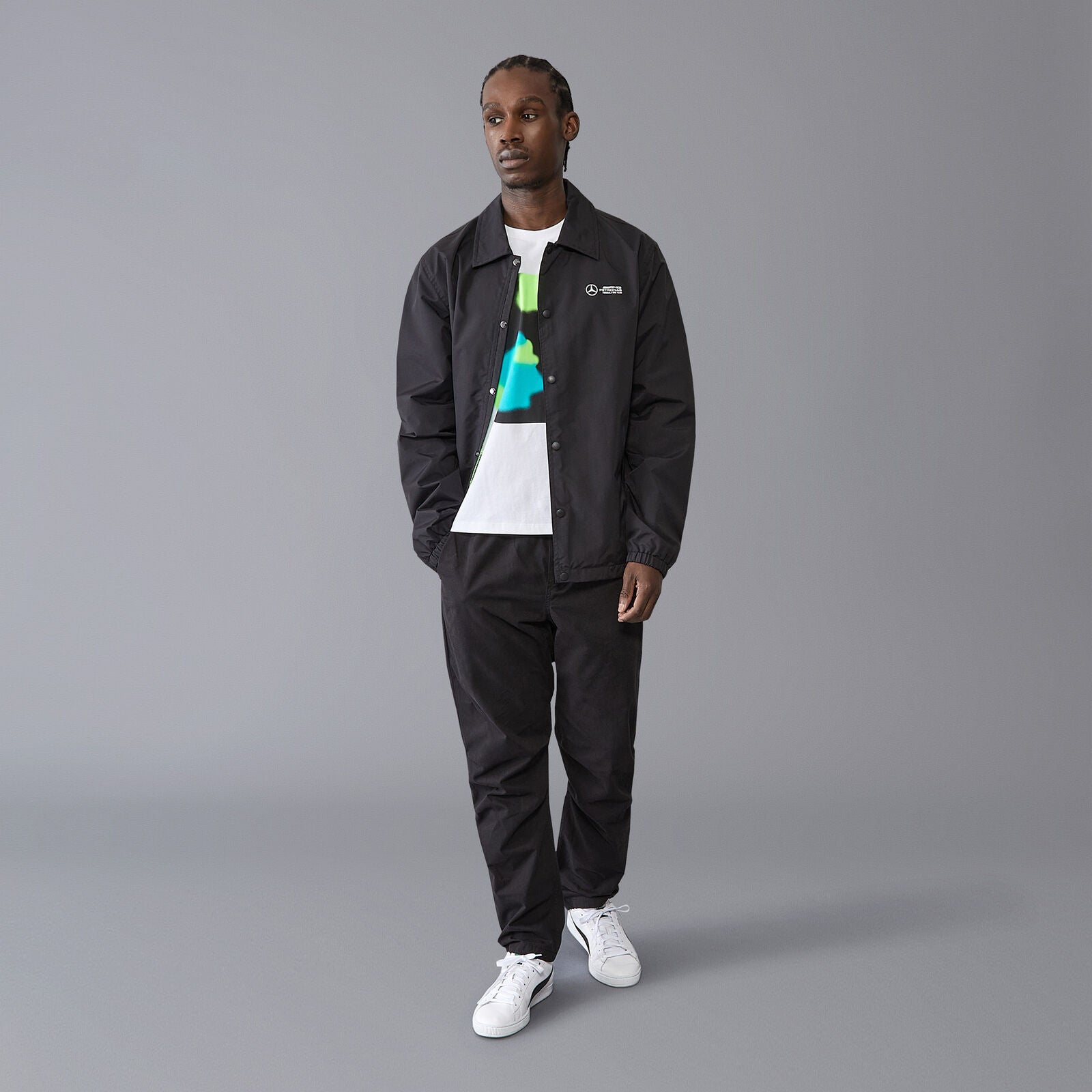 Mercedes AMG Petronas F1 Coach Jacket Gz Mens - Black