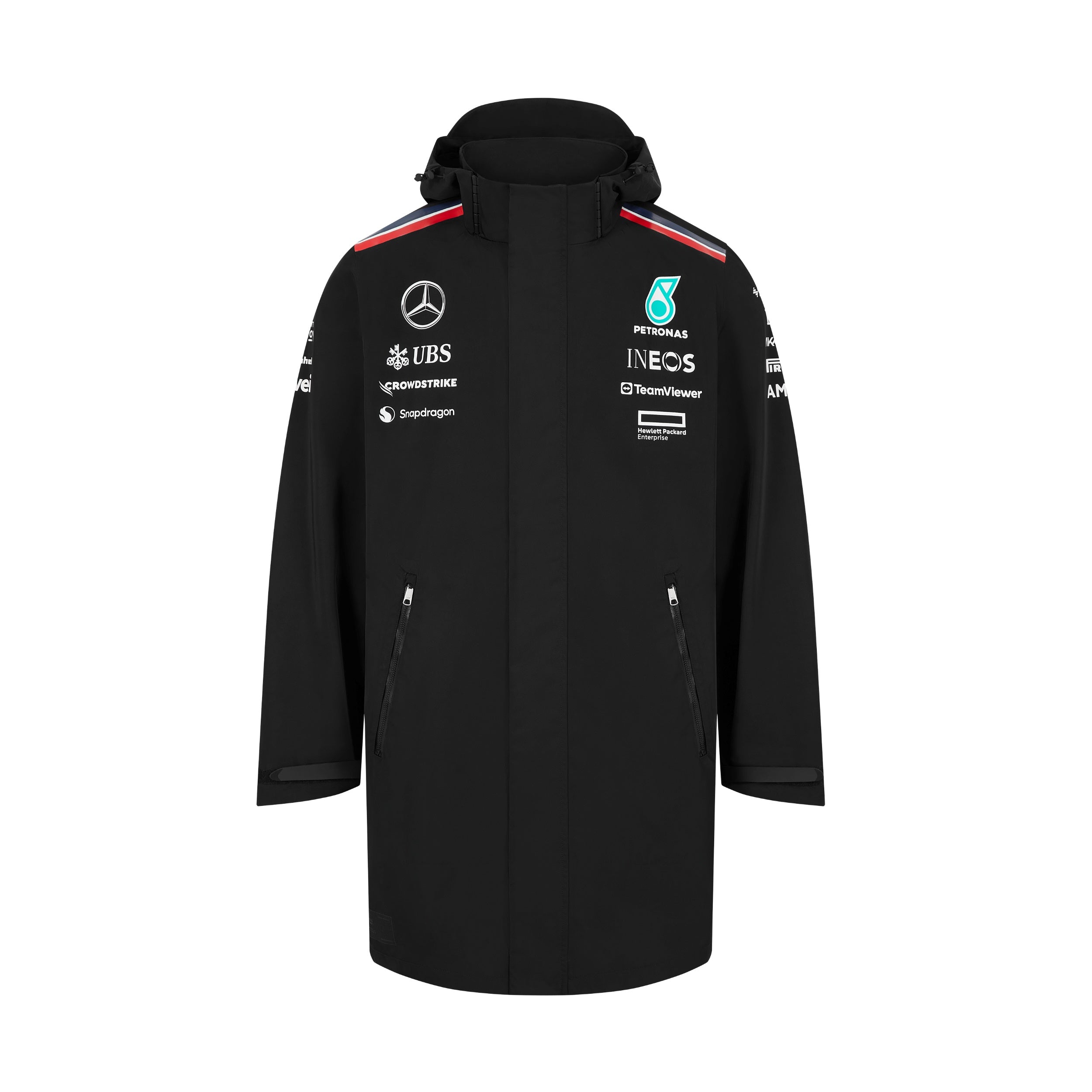 Mercedes AMG Petronas F1 Team 2024 Rain Jacket Mens - Black