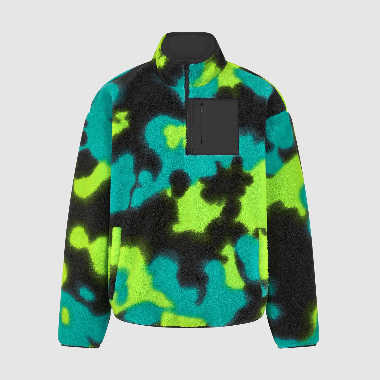 Mercedes AMG Petronas F1 Spray Camo Sherpa Quarter Zip Mens - Multicolour