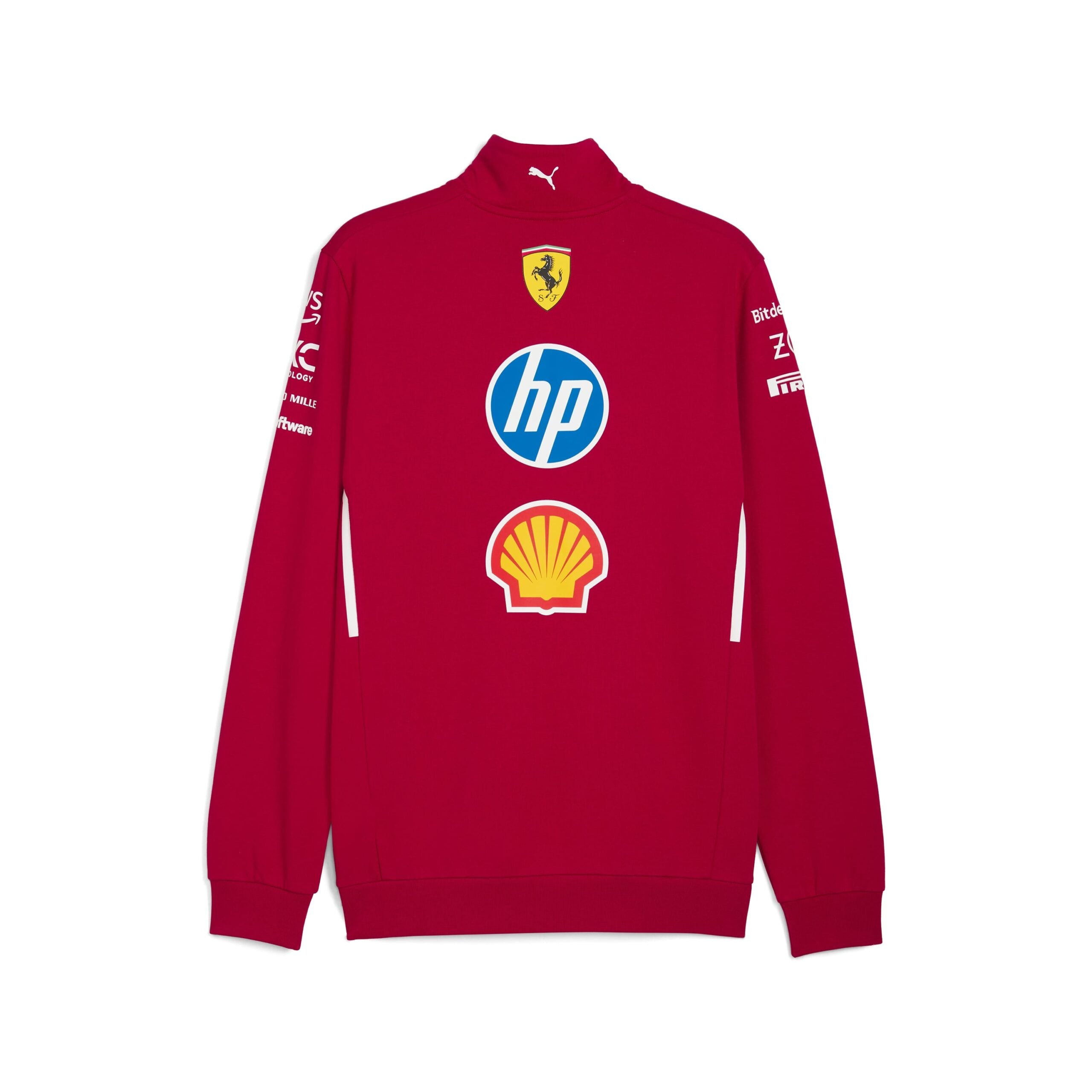 Scuderia Ferrari F1 Team 2025 1/2 Zip Sweat Mens - Dark Cherry