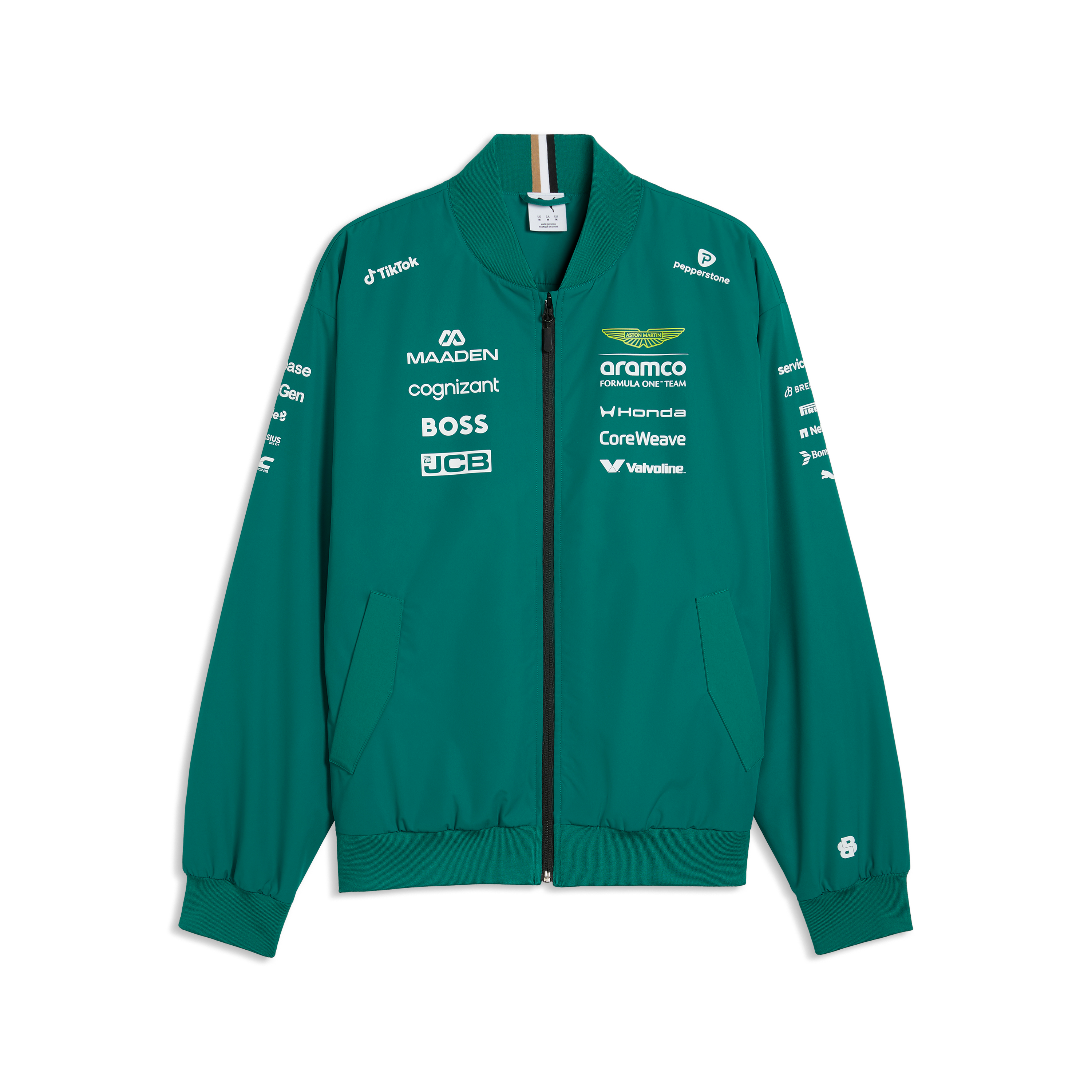 Aston Martin F1 Team 2026 Bomber Jacket Mens - Green Lux