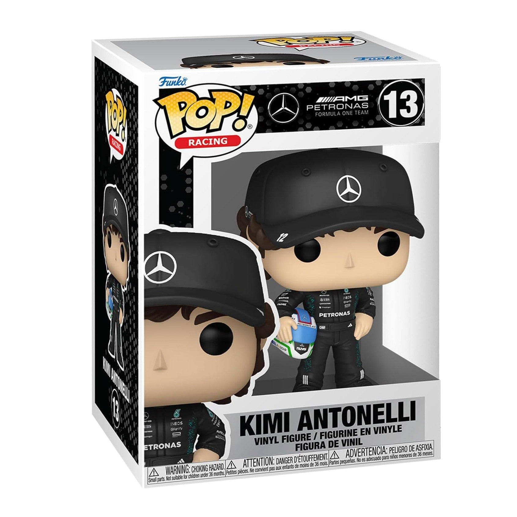 Funko Pop! #13 Mercedes AMG Petronas F1 Team Kimi Antonelli Mini Figure - Black