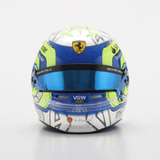Looksmart Scuderia Ferrari F1 Team Oliver Bearman 2024 Saudi Arabian GP Mini Helmet Adults - Multicolour - 1:5 Scale