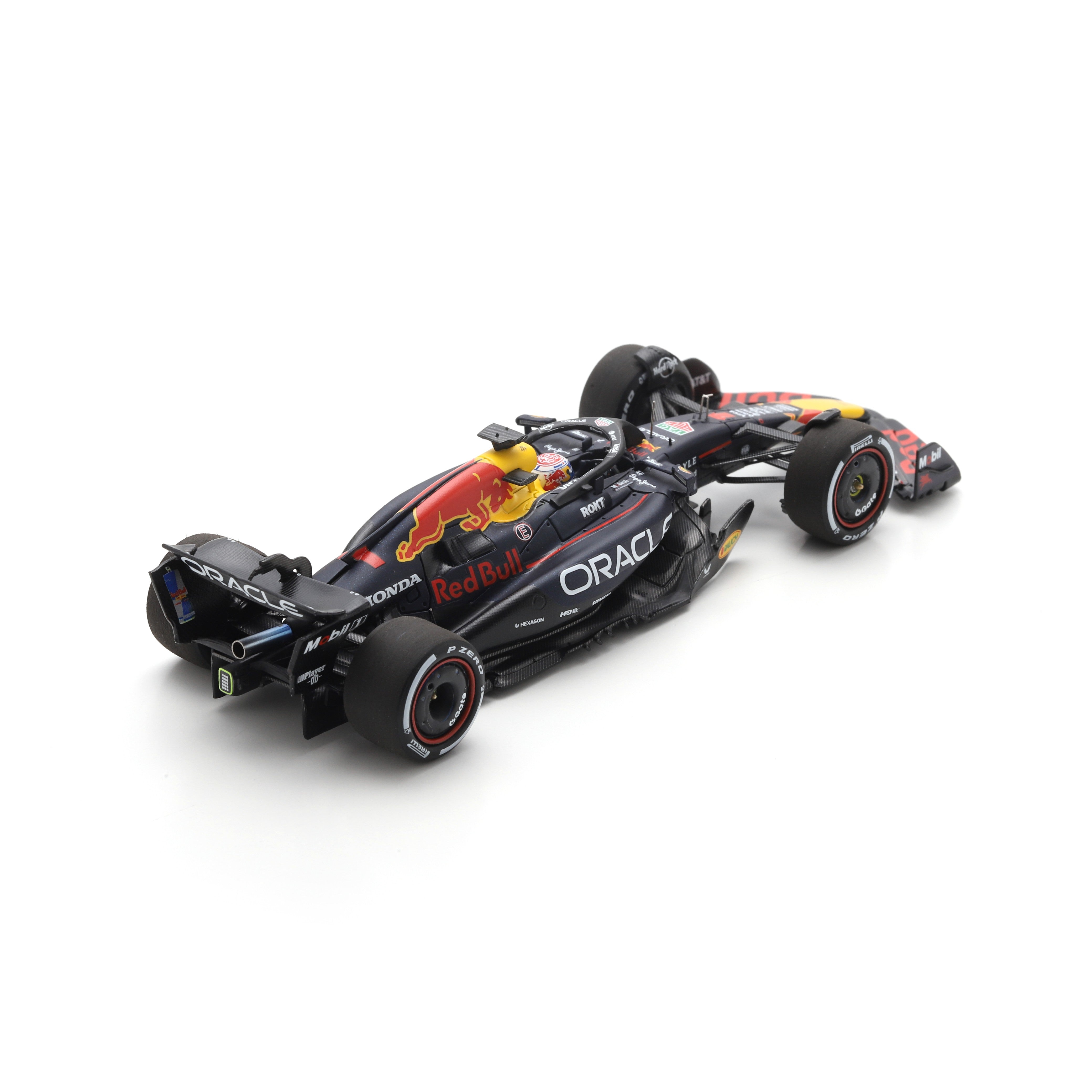 Spark Red Bull Racing F1 Team RB21 Max Verstappen 2025 Abu Dhabi GP Winner F1 Car With Pit Board Adults - Navy - 1:43 Scale