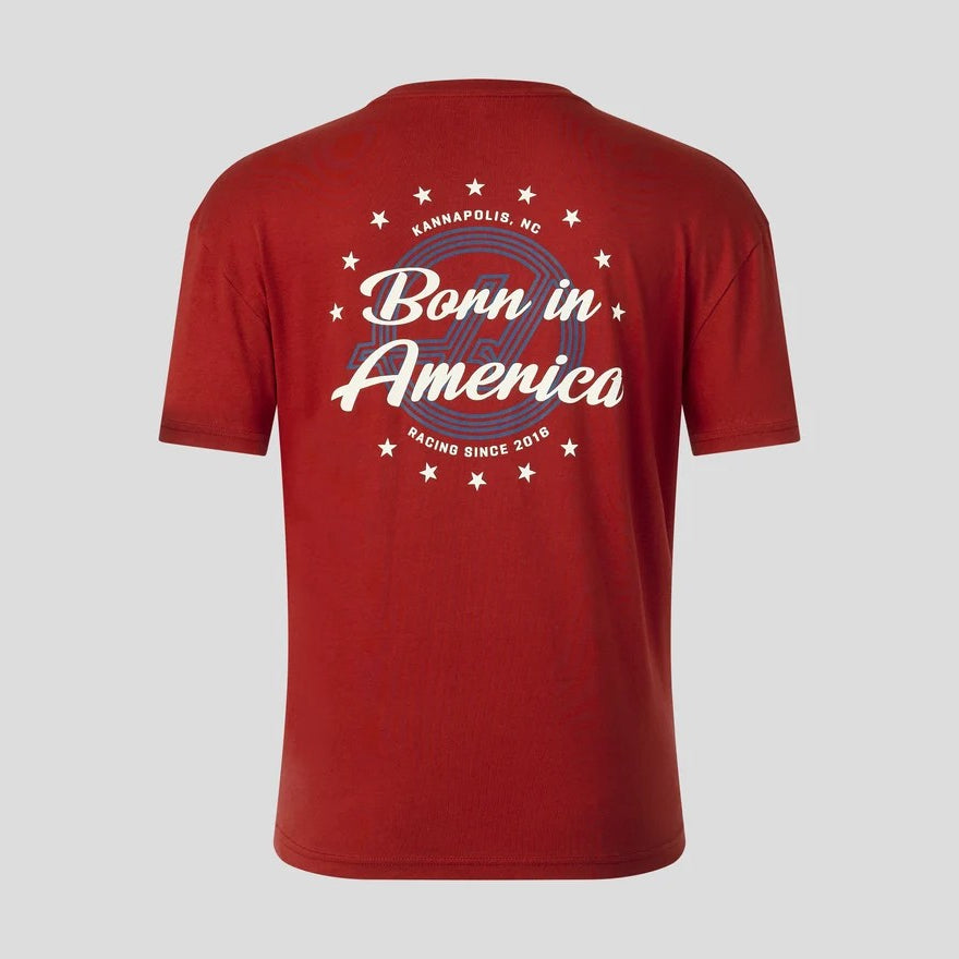 Haas F1 Roundel T-Shirt Unisex - Red Dahlia